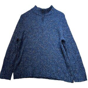 Croft & Barrow Women's 1/4 Zip Pullover Sweater Knit Long Sleeve Size XL Blue